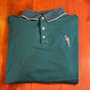 Bonobos Teal Polo Shirt with Parrot Embroidery Standard Fit Men’s Size Large